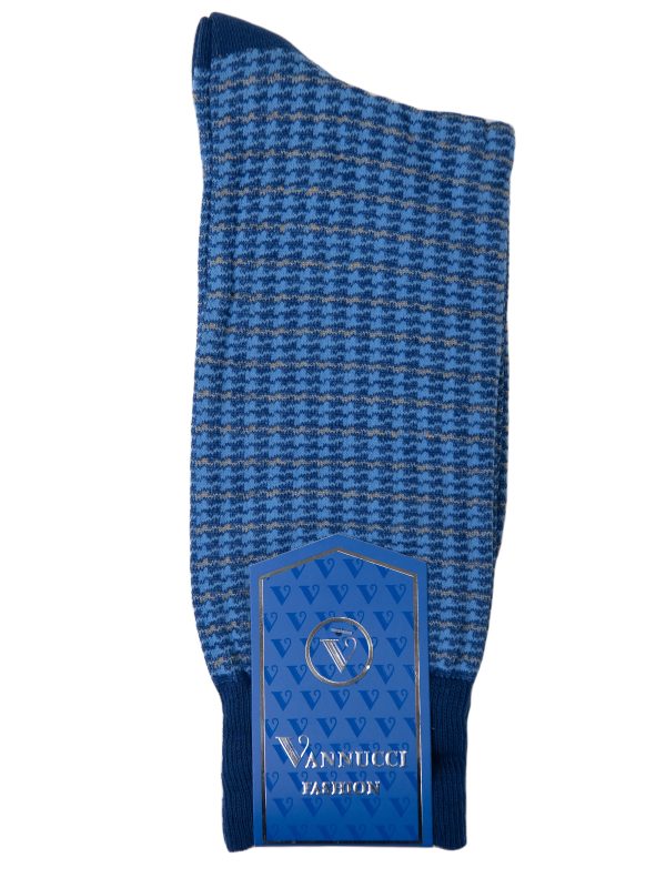 Vannucci Men s Socks 32258 - Gridlines - Blue Sale