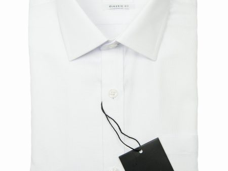 Alviso 25985 Boys Dress Shirt-Tonal Weave-White-Classic Fit Sale