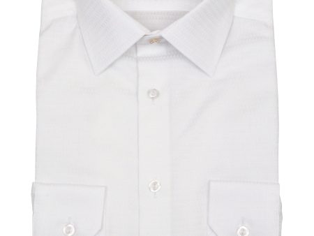 PinoPorte 35926 Boy s Dress Shirt - Tonal - White Cheap