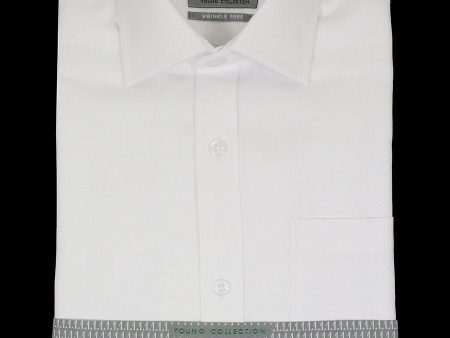 Alviso 22053 60% Cotton   40% Polyester Boy s Dress Shirt - Tonal Weave - White For Sale