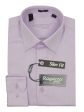 Ragazzo 34630 Boy s Slim Fit Dress Shirt -Herringbone - Lilac on Sale