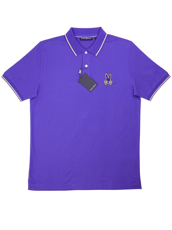 Psycho Bunny 37353 Young Men s Short Sleeve Polo - Lenox Pique - Royal Blue Online