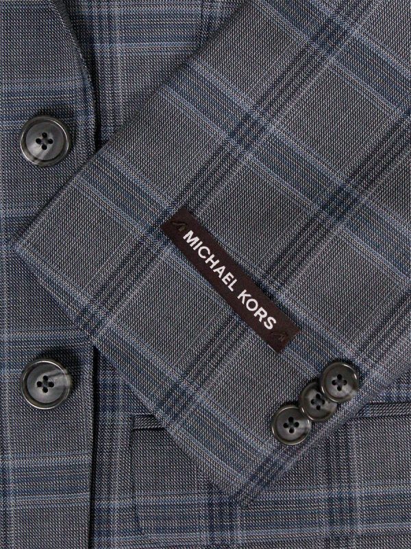 Michael Kors 24285 100% Wool Boy s Sport Coat - Plaid - Gray Discount