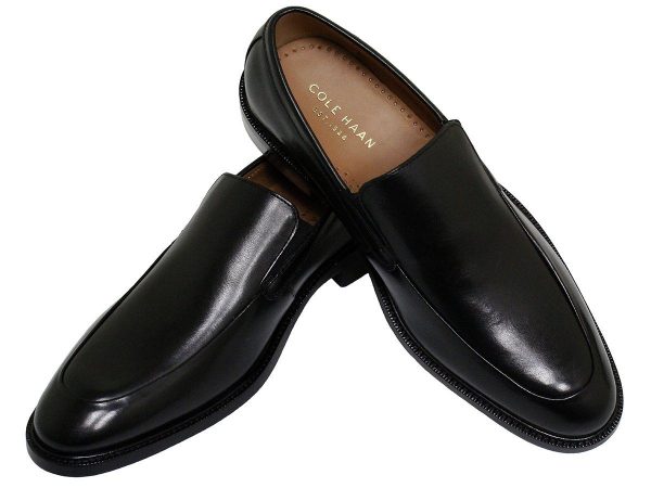 Cole Haan 22344 100% Leather Boy s Shoe -Slip On - Moc Toe - Black on Sale