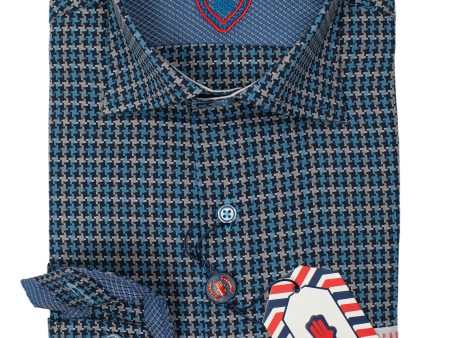 Luchiano Visconti Boy s Sport Shirt 30310- Houndstooth - Multi Online now