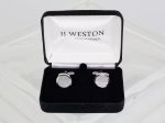 JJ WESTON 35374 - Diamond Cut Border Cufflinks - Mother of Pearl For Discount