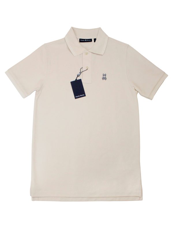 Psycho Bunny 36270 Young Men s Short Sleeve Polo - Logan - Natural Linen For Discount