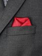 Heritage House Pocket Square 32474PS - Tonal Stripe - Fire Red Online Hot Sale