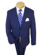 Michael Kors 25244 100% Wool Boy s Suit - Solid - Blue Discount