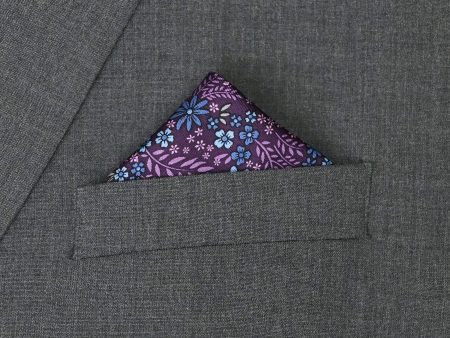 Heritage House 37788 Pocket Square - Floral - Plum Sky Online Hot Sale