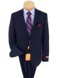 Tallia 23340 52% Wool  46% Polyester  2% Elastane Boy s Skinny Fit Suit - Solid - Navy Sale