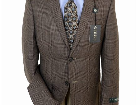 Lauren Ralph Lauren  17885 Brown Boy s Sport Coat  Jacket - Plaid - 65% Polyester   35% Rayon Fashion