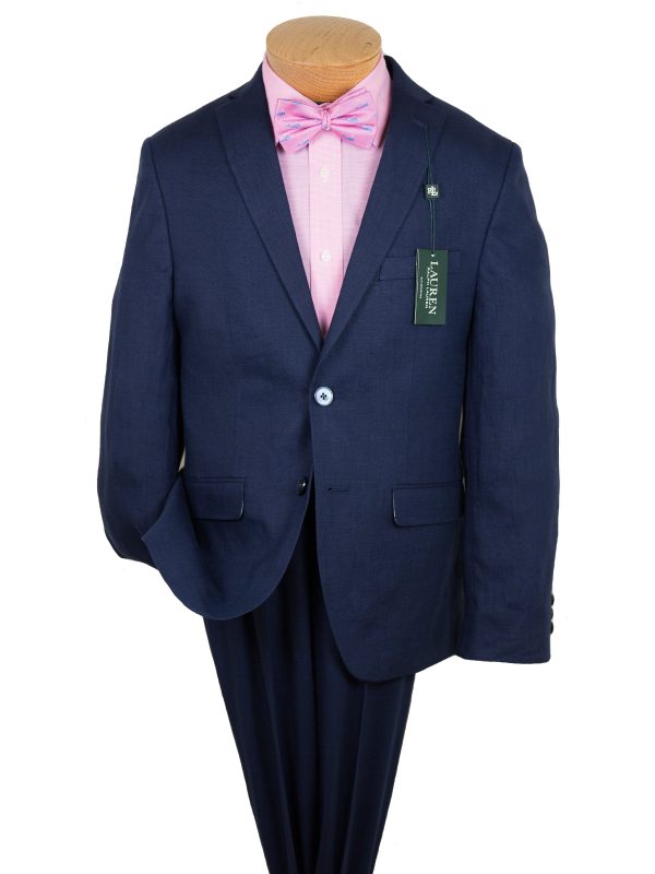 Lauren Ralph Lauren 26094 100% Linen Boy s Suit Separates Jacket - Solid - Navy on Sale