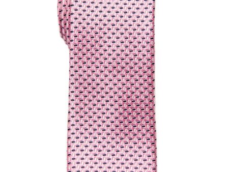 Heritage House 26433 100% Silk Boy s Tie - Neat - Pink Silver Navy on Sale