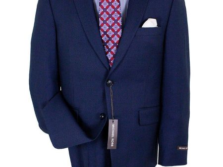 Michael Kors 22965 100% Wool Boy s Suit - Nailhead Weave - Blue Charcoal Online