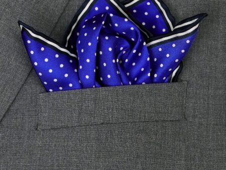 Heritage House 37777 Pocket Square - Polka Dot - Royal White Online now