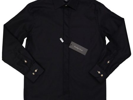 Heritage House 37848 Boy s Dress Shirt - Tonal Basketweave - Black Online now