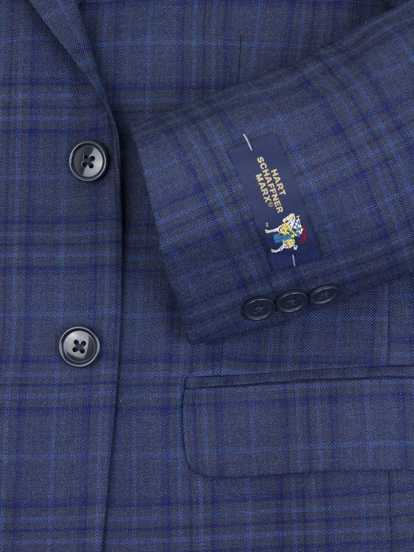 Hart Schaffner Marx 25297 100% Wool Boy s Sport Coat - Plaid - Medium Blue For Discount