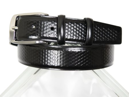 Paul Lawrence Men s Belt-32070 -Diamond Pattern-Black Fashion