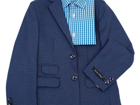 Leo & Zachary 35577 Boy s Suit Separate Jacket - Birdseye - Ink Sky Discount