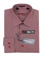 Ragazzo 34913 Boy s Slim Fit Dress Shirt - Check - Wine For Discount