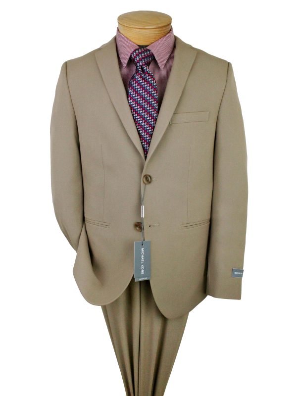 Michael Kors 36657 Boy s Suit Separate Jacket - Skinny Fit - Solid Gab - Stretch - Tan For Discount