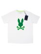 Psycho Bunny 36815 Boy s Short Sleeve Embroidered Graphic Tee - White on Sale