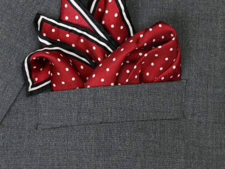 Heritage House 37779 Pocket Square - Polka Dot - Scarlet White For Cheap