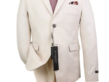 Leo & Zachary 37364 Boy s Suit Separate Jacket - Mini Herringbone - Havana Linen on Sale