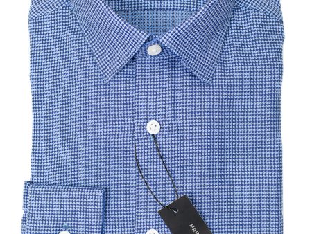 Andrew Marc 29282 Boy s Dress Shirt - Skinny Fit - Neat- Blue Hot on Sale