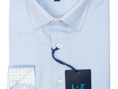 Leo & Zachary 29438 Boy s Dress Shirt- Graph -Azure Blue Online