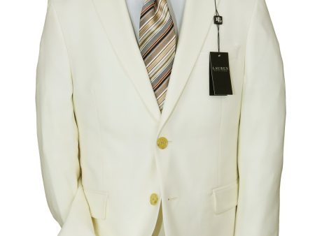 Lauren Ralph Lauren 34192 Boy s Suit Separate Jacket - Solid Gab - Off White on Sale