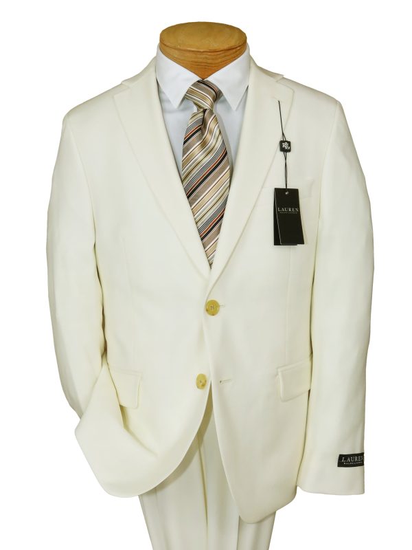 Lauren Ralph Lauren 34192 Boy s Suit Separate Jacket - Solid Gab - Off White on Sale