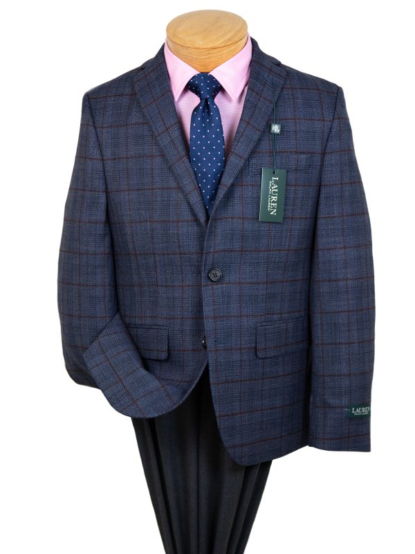 Lauren Ralph Lauren 29570 Boy s Sport Coat  - Plaid - Navy Wine For Cheap