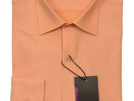 Inpore 20568 100% Cotton Boy s Dress Shirt - Basket Weave - Peach, Long Sleeve Hot on Sale