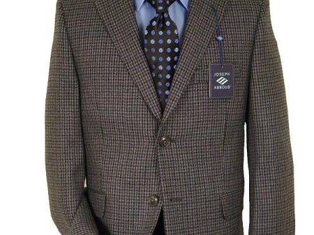 Joseph Abboud 11036 100% Tropical Worsted Wool Boy s Sportcoat - Houndstooth - Gray   Black, 2-Button Single Breasted Online now