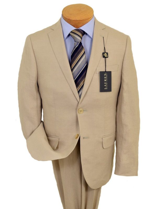 Lauren Ralph Lauren 19527 100% Linen Boy s Suit Separate Jacket - Linen - Tan, 2-Button Single Breasted Hot on Sale