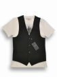 John Varvatos 12771V Black Boy s Suit Separate Vest - Solid Gabardine - 100% Tropical Worsted Wool Cheap