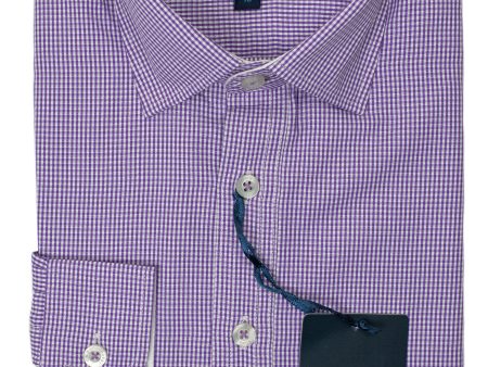 Leo & Zachary 29448 Boy s Dress Shirt- Check - Grape Cheap