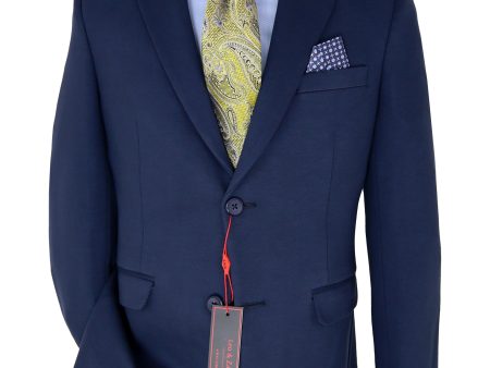 Leo & Zachary 33095 Boy s Skinny Fit Suit - Solid - Navy Sale