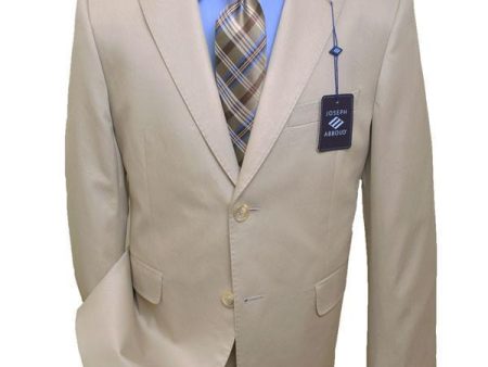 Joseph Abboud 13643 100% Cotton Boy s Suit - Poplin - Tan Online Hot Sale