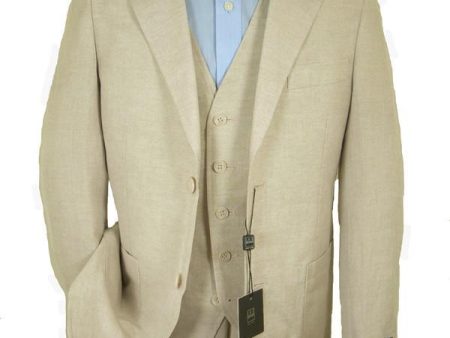 Ike Behar 12414 56% Linen  44% Rayon Boy s Suit Separates Jacket - Solid Gab - Tan Discount