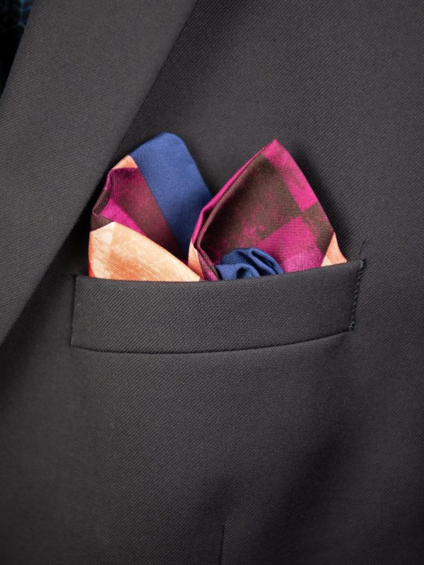 Heritage House Pocket Square 32724 - Abstract - Blue Purple on Sale