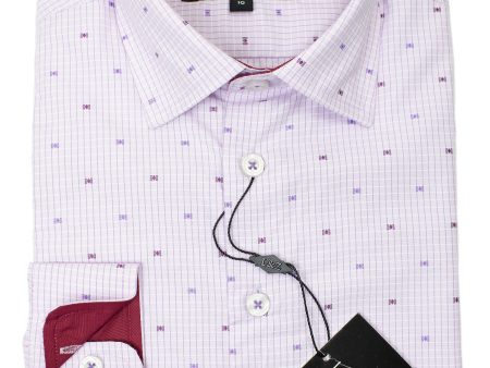 Leo & Zachary 29408 Boy s Dress Shirt- Dot- Lilac Supply