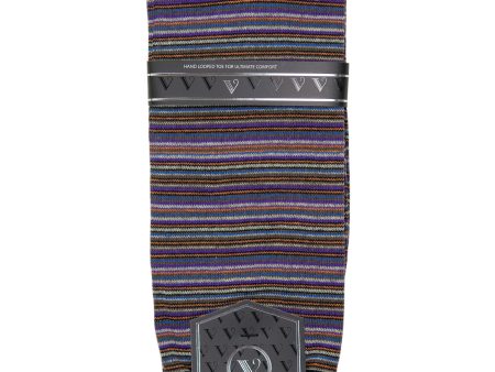 Vannucci Men s Socks 32149- Stripe - Black Online now