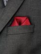 Heritage House Pocket Square 30766PS - Tonal Stripe - Medium Red Online now