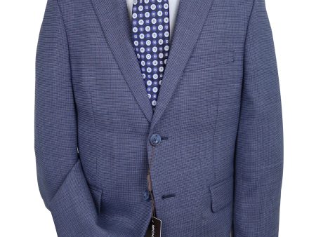 Michael Kors 34117 Boy s Suit - Mini Check - Medium Blue Cheap