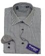 Ragazzo 20615 100% Cotton Boy s Dress Shirt - Check - Black   White, Modified Spread Collar Hot on Sale