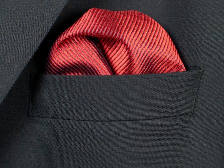 Heritage House Pocket Square 30767PS - Tonal Stripe - Carmine Online Sale