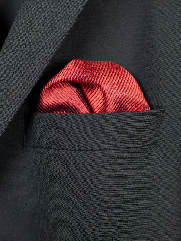 Heritage House Pocket Square 30767PS - Tonal Stripe - Carmine Online Sale